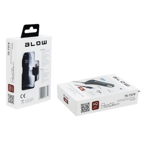 Blow ładowarka samochodowa z przewodem Micro USB i gniazdem USB HQ
