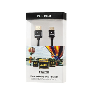 Blow przewód, kabel HDMI - MINI HDMI PROFESSIONAL 4K 2.0 prosty 1,5M