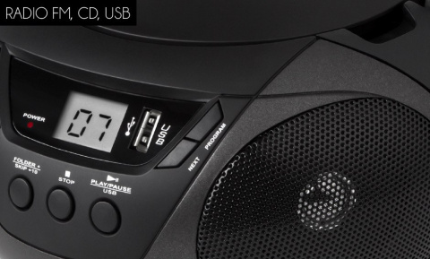 Kruger&Matz KM6101 Boombox z CD USB AUX przenośny radioodtwarzacz