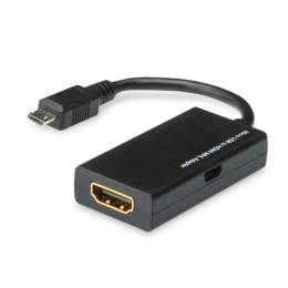 Savio aktywny adapter MHL, wtyk micro USB - gniazdo HDMI z możliwością dodatkowego zasilania 5 PIN CL-32