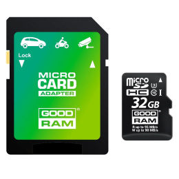 Goodram karta pamięci 32 GB M3AA klasy 10 UHS-I U3 - dedykowana do szybkiego zapisu w jakości 4K + adapter