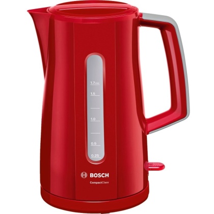 Bosch TWK3A014 czajnik elektryczny, bezprzewodowy 1.7L, 2400W, czerwony