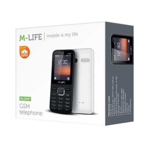 M-Life ML697 telefon GSM, aparat, czarny