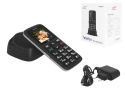 LTC MOB10 telefon dla seniora, SOS, BT, FM, dyktafon, microSD, aparat czarny