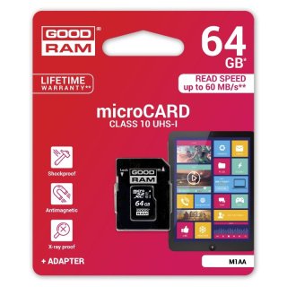 Goodram karta pamięci 64GB micro SD 10 UHS I + adapter