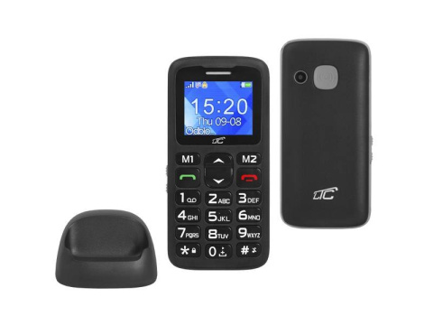 LTC MOB10 telefon dla seniora, SOS, BT, FM, dyktafon, microSD, aparat czarny