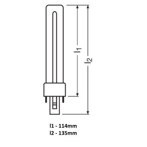 OSRAM DULUX S Świetlówka kompaktowa G23 (2-pin) 7W 3000K