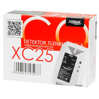 XTREME XC25 czujnik tlenku węgla, czadu, detektor CO zasilany do gniazdka 230V