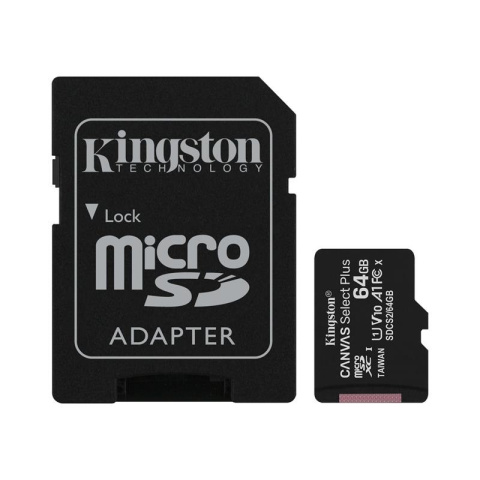 Kingston CANVAS SELECT PLUS karta pamięci microSD 64GB UHS-I, U1, V10