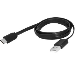 LTC przewód USB 2.0, kabel USB typ A - micro USB płaski 1m czarny