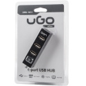 UGO HUB USB 2.0, 4 portowy z wyłącznikiem, aktywny