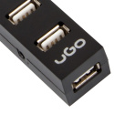 UGO HUB USB 2.0, 4 portowy z wyłącznikiem, aktywny