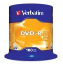 DVD-R VERBATIM 4.7GB X16 MATT SILVER (CAKE 100)