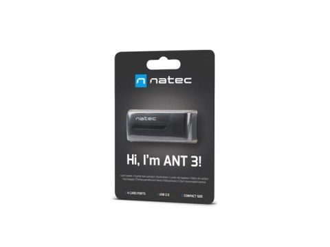 CZYTNIK KART NATEC MINI ANT 3 SDHC MMC M2 MICRO SD USB 2.0 CZARNY