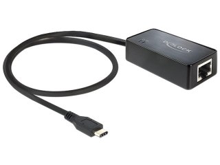 KARTA SIECIOWA DELOCK USB-C 3.1 1X RJ45 1GB NA KABLU