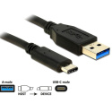 Delock przewód fast charging, USB 3.1 Gen 2, kabel wtyk USB typ A - wtyk USB typ C czarny 0,5m