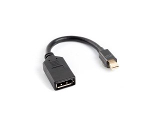 ADAPTER DISPLAYPORT MINI(M) 1.1->DISPLAYPORT(F) NA KABLU 10CM CZARNY LANBERG