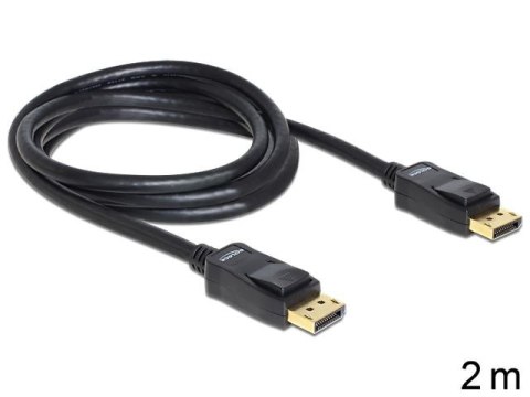 KABEL DISPLAYPORT M/M 20 PIN V1.2 2M 4K CZARNY DELOCK