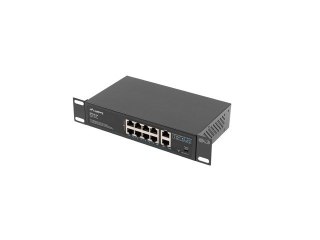 SWITCH LANBERG 8X 100MB POE+/2X 1GB NIEZARZĄDZALNY RACK 10"/19" GIGABIT ETHERNET 120W