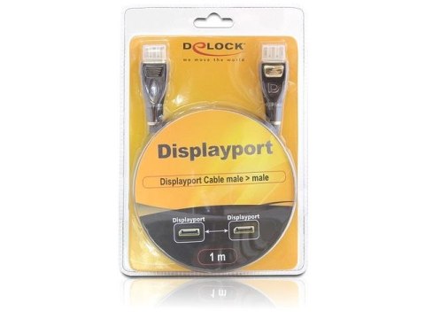 KABEL DISPLAYPORT M/M 19 PIN V1.2 1M 4K ANTRACYT PREMIUM DELOCK