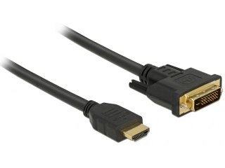 KABEL HDMI(M)->DVI-D(M)(24+1) 0.5M CZARNY DUAL LINK POZŁACANE STYKI DELOCK