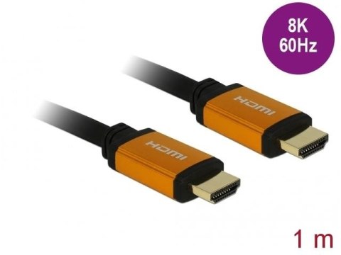 KABEL HDMI M/M V2.1 1M 8K 60HZ CZARNY-POMARAŃCZOWY DELOCK