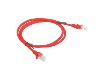 PATCHCORD KAT.5E UTP 1M CZERWONY FLUKE PASSED LANBERG