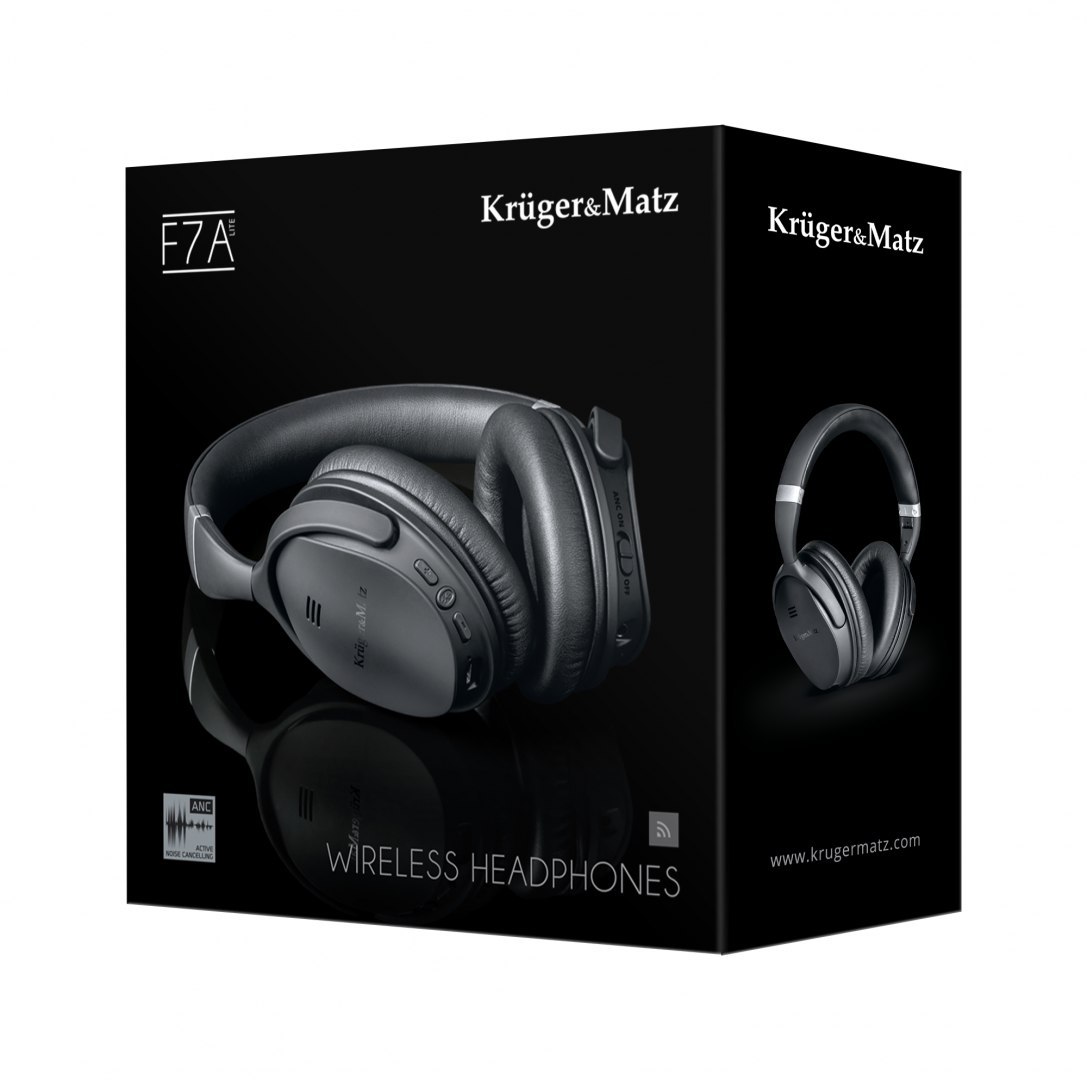 Krüger&amp;Matz Bezprzewodowe słuchawki nauszne z ANC Kruger&Matz F7A Lite