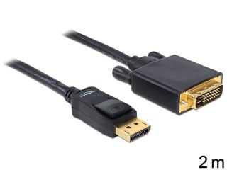 KABEL DISPLAYPORT(M) V1.2->DVI-D(M)(24+1) 2M CZARNY DUAL LINK GOLD DELOCK