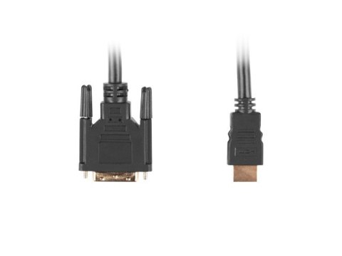 KABEL HDMI(M)->DVI-D(M)(18+1) 0.5M CZARNY SINGLE LINK POZŁACANE STYKI LANBERG