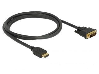 KABEL HDMI(M)->DVI-D(M)(24+1) 1.5M CZARNY DUAL LINK POZŁACANE STYKI DELOCK