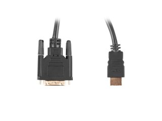 KABEL HDMI(M)->DVI-D(M)(24+1) 1.8M 4K 30HZ CZARNY DUAL LINK POZŁACANE STYKI LANBERG