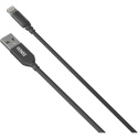 Yenkee YCU 611BK przewód USB - Lightning, kabel plecionka do iPhone, iPad, iPod certyfikowany, 1M, czarny
