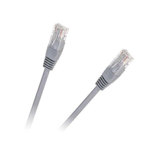 Patchcord kabel, przewód internetowy UTP 8C8P wtyk-wtyk RJ45, 1m, CU, szary