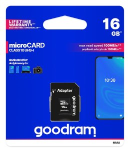 Goodram Karta pamięci microSD 16GB UHS-I Goodram z adapterem